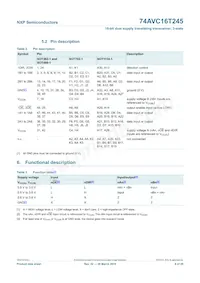 74AVC16T245BQ Datasheet Page 6