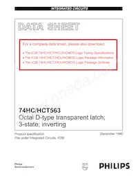 74HCT563D Datasheet Copertura