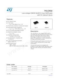 74LCX02MTR Datasheet Cover