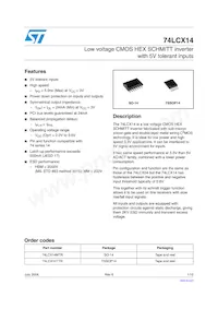74LCX14MTR Datasheet Cover