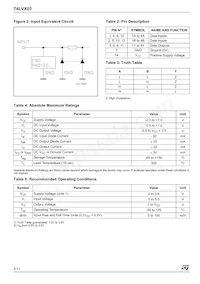 74LVX03TTR Datasheet Page 2