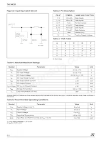 74LVX20TTR Datasheet Page 2