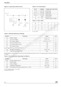 74LVX27TTR Datasheet Page 2