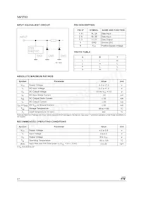 74V2T02STR Datasheet Page 2