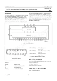 HEF4514BT Datasheet Page 2