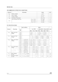 M74HC164TTR Datasheet Pagina 4