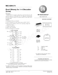 MC10H171PG Datasheet Cover