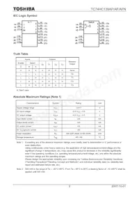 TC74HC139APF Datasheet Pagina 2