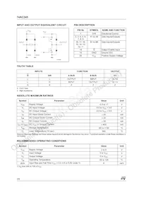 74AC245TTR Datasheet Page 2