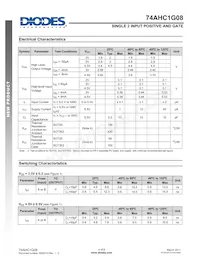 74AHC1G08W5-7 Datasheet Page 4