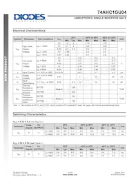 74AHC1GU04W5-7 Datasheet Page 4