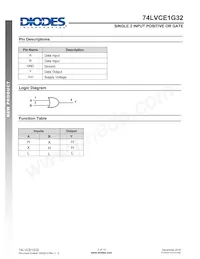 74LVCE1G32SE-7 Datasheet Page 2