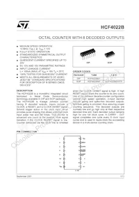 HCF4022BEY Datasheet Cover