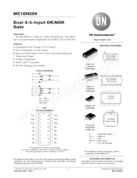 MC10H209P Datasheet Cover