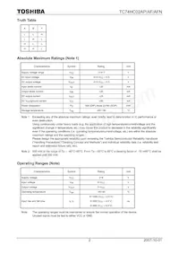 TC74HC02APF Datasheet Pagina 2