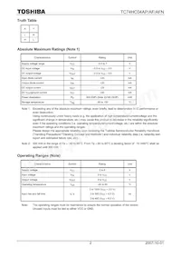 TC74HC04APF Datasheet Pagina 2