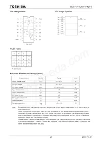 TC74VHC10FTEL Datasheet Page 2