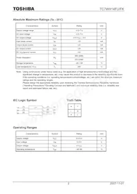 TC7WH14FU(TE12L)數據表 頁面 2