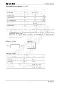 TC7W34FK(TE85L) Datasheet Page 2