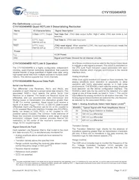 CYV15G0404RB-BGC Datasheet Page 11