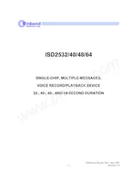 ISD2540SR Datasheet Cover