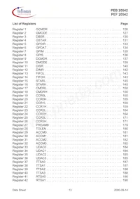 PEF 20542 F V1.3數據表 頁面 13