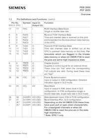 PEF 2055 N V2.1 Datasheet Pagina 12