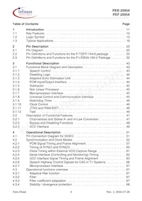 PEF 20954 HT V1.1數據表 頁面 4