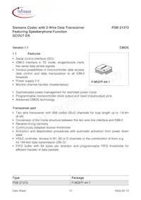 PSB 21373 H V1.1 Datasheet Pagina 10