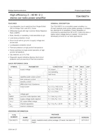 TDA1565TH/N1C Datasheet Pagina 2