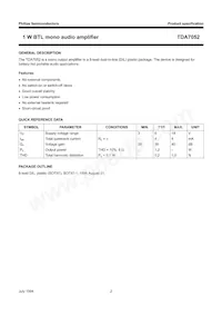TDA7052/N2 Datasheet Pagina 2