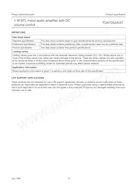 TDA7052AT/N2 Datasheet Page 12
