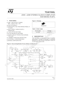 TDA7490L Datasheet Cover