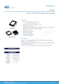 TDA7491HV Datasheet Cover