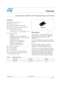 TDA7565 Datasheet Cover