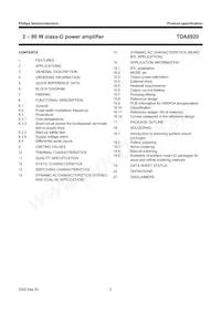 TDA8920TH/N1 Datasheet Pagina 2