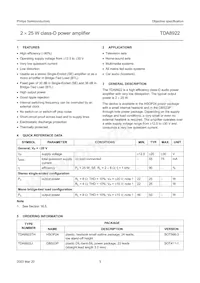 TDA8922TH/N1 Datasheet Pagina 3