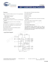 CY7B952-SXCT Datasheet Cover
