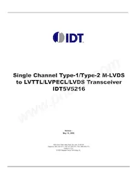 IDT5V5216PGGI8數據表 封面