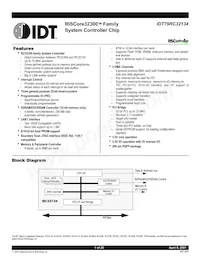 IDT79RC32V134-DS Datasheet Cover