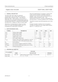 SAA7105E/V1/G Datasheet Page 4