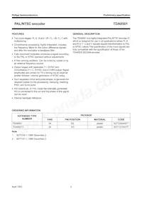 TDA8501/N1 Datasheet Pagina 2