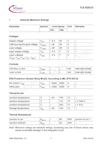 TLE6255GNTMA1 Datasheet Page 7