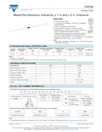 CCF50121RFKR36 Datasheet Cover