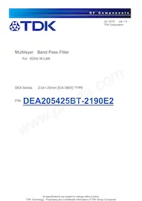 DEA205425BT-2190E2 Datasheet Cover