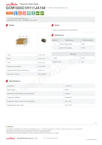 GCM1885C1H111JA16D Datasheet Cover