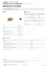 GCM31CR71C106MA64L Datasheet Copertura