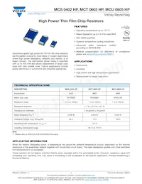 MCU0805PD1002DP500 Datasheet Cover