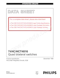 74HC4016N Datasheet Cover