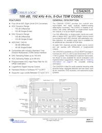 CS42435-DMZ Datasheet Copertura